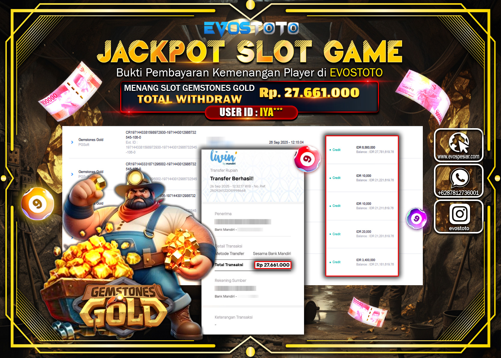 PEMBAYARAN JACKPOT SLOT GAMESTONES GOLD Rp27.661.000 DI BAYAR LANGSUNG !