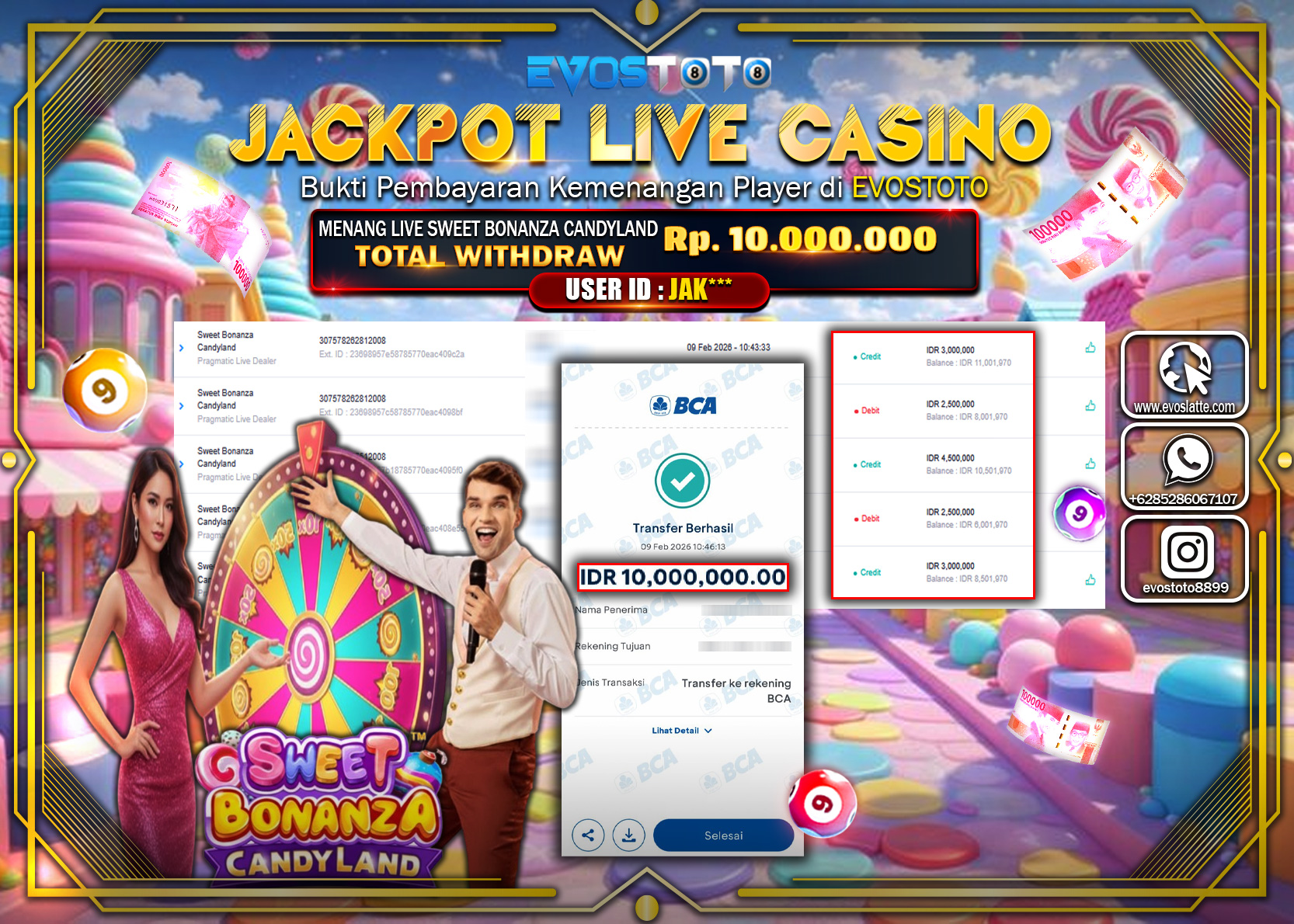 PEMBAYARAN JACKPOT LIVE SWEET BONANZA CANDYLAND Rp.10.000.000 DI BAYAR LANGSUNG !