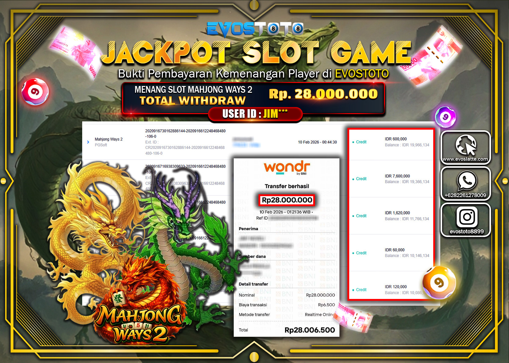 PEMBAYARAN JACKPOT SLOT MAHJONG WAYS 2 Rp.28.000.000 DI BAYAR LANGSUNG !