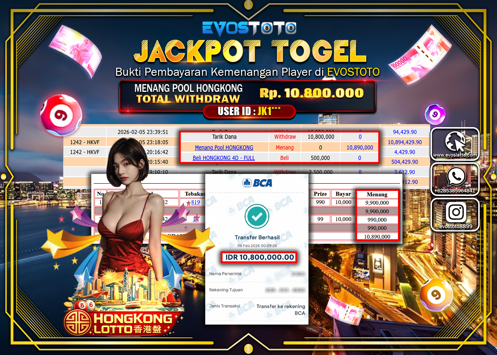 PEMBAYARAN JACKPOT TOGEL POOL HONGKONG Rp.10.800.000 DI BAYAR LANGSUNG !