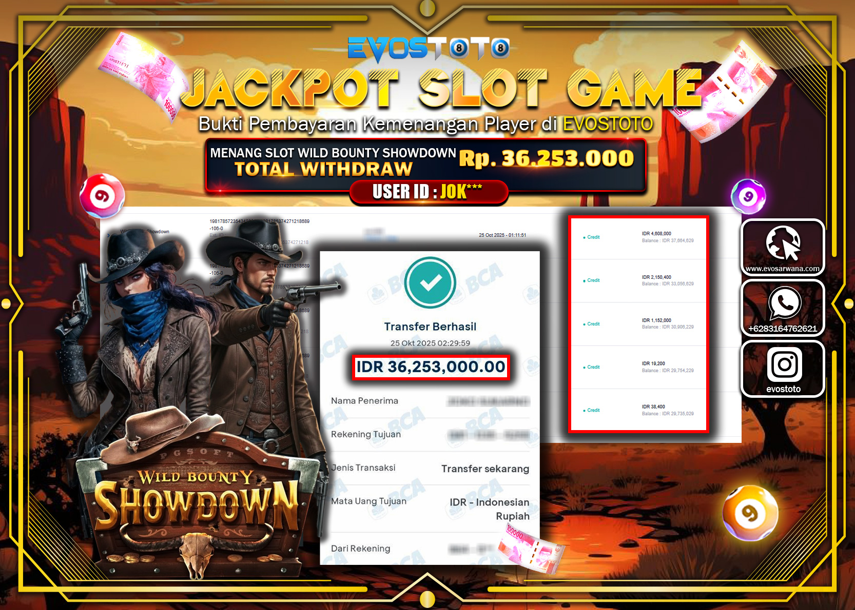 PEMBAYARAN JACKPOT SLOT WILD BOUNTY SHOWDOWN Rp36.253.000 DI BAYAR LANGSUNG !