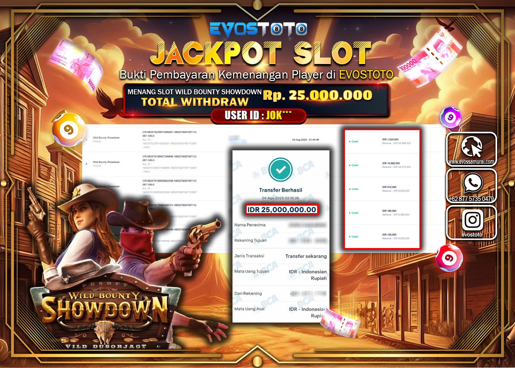 PEMBAYARAN JACKPOT SLOT WILD BOUNTY SHOWDOWN Rp25.000.000 DI BAYAR LANGSUNG !