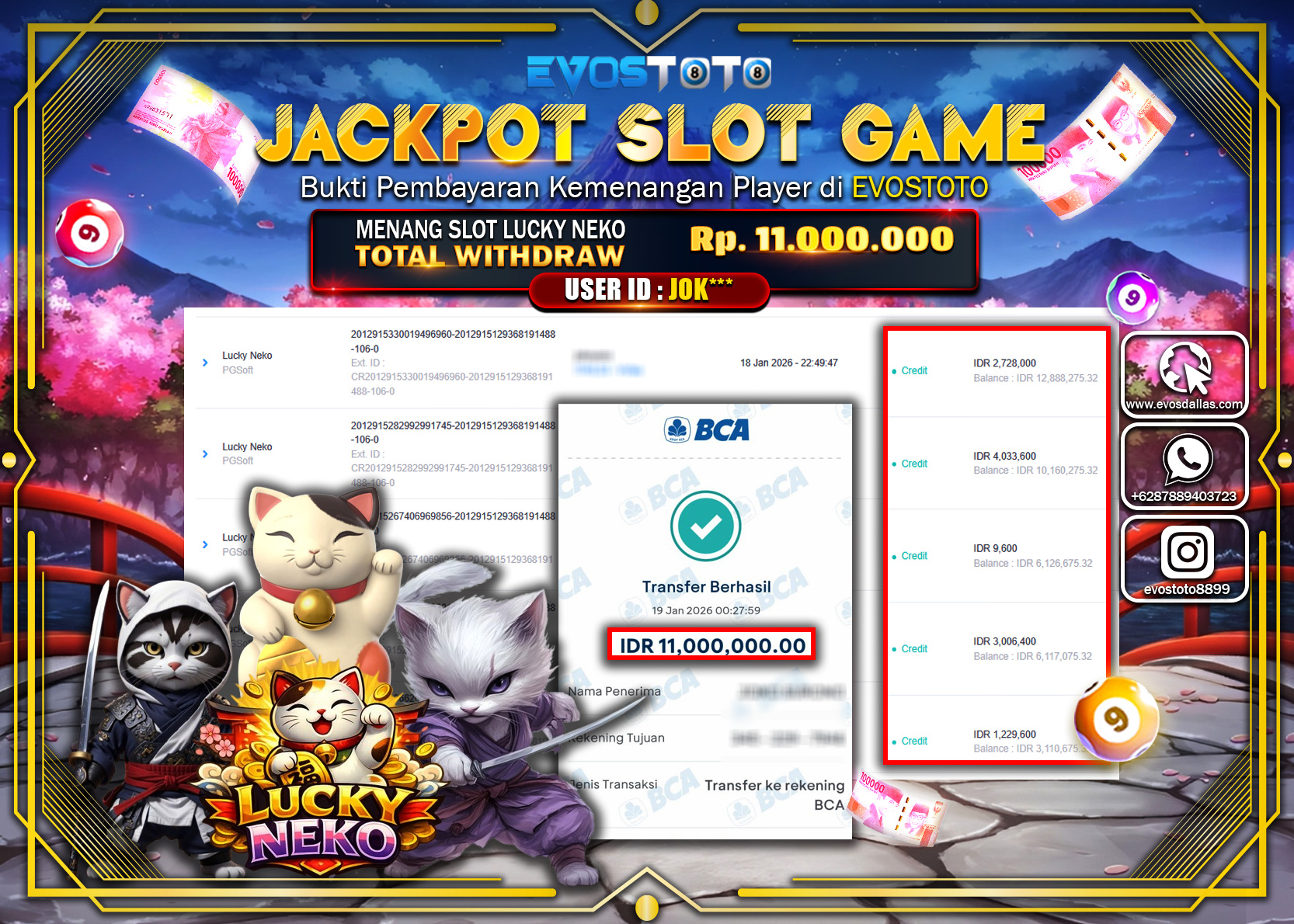 PEMBAYARAN JACKPOT SLOT LUCKY NEKO Rp.11.000.000 DI BAYAR LANGSUNG !