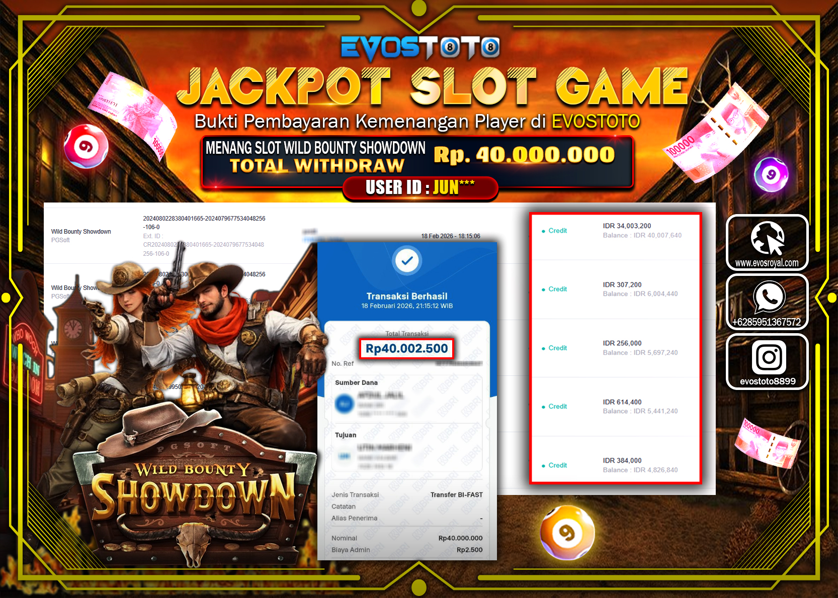 PEMBAYARAN JACKPOT SLOT WILD BOUNTY SHOWDOWN Rp.40.000.000 DI BAYAR LANGSUNG !