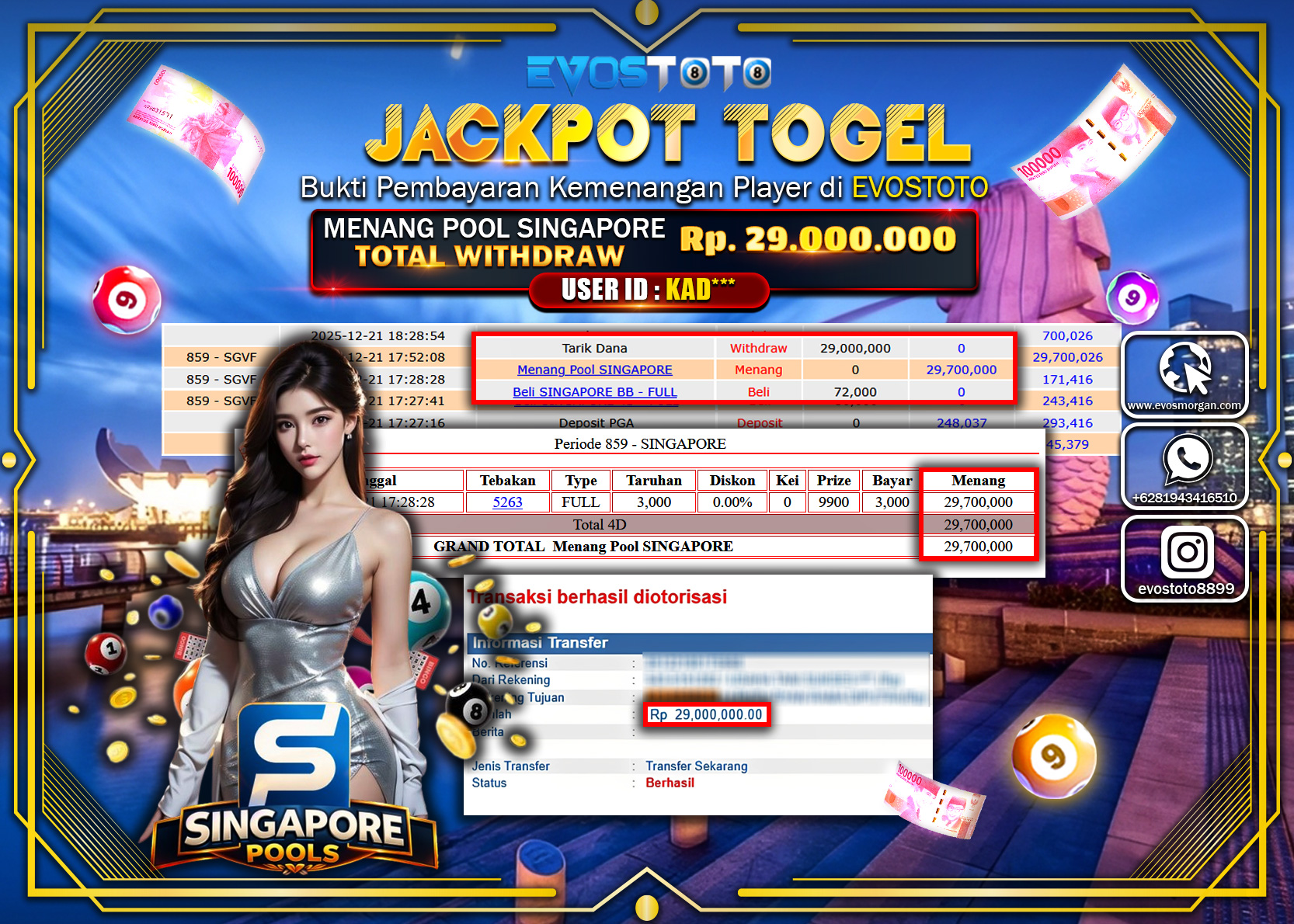 PEMBAYARAN JACKPOT TOGEL POOL SINGAPORE Rp.29.000.000 DI BAYAR LANGSUNG !