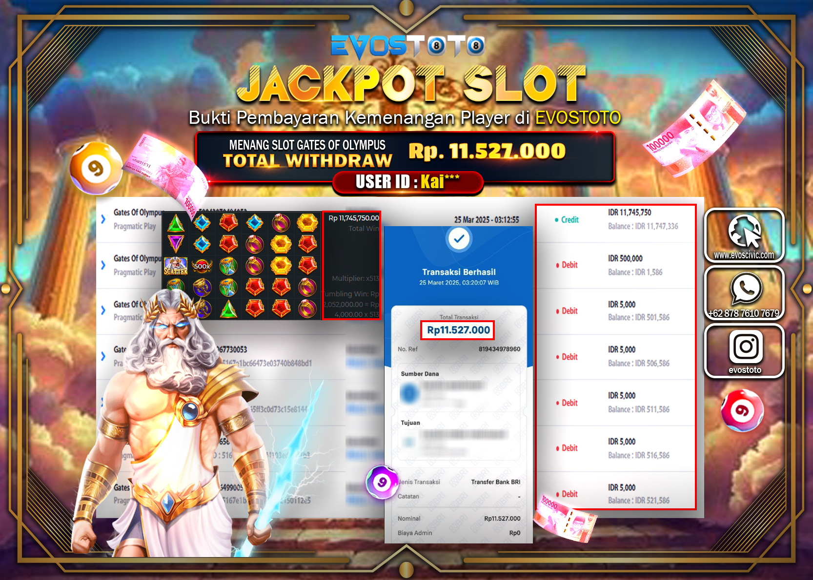 PEMBAYARAN JACKPOT SLOT GATES OF OLYMPUS Rp.11.527.000 DI BAYAR LANGSUNG !