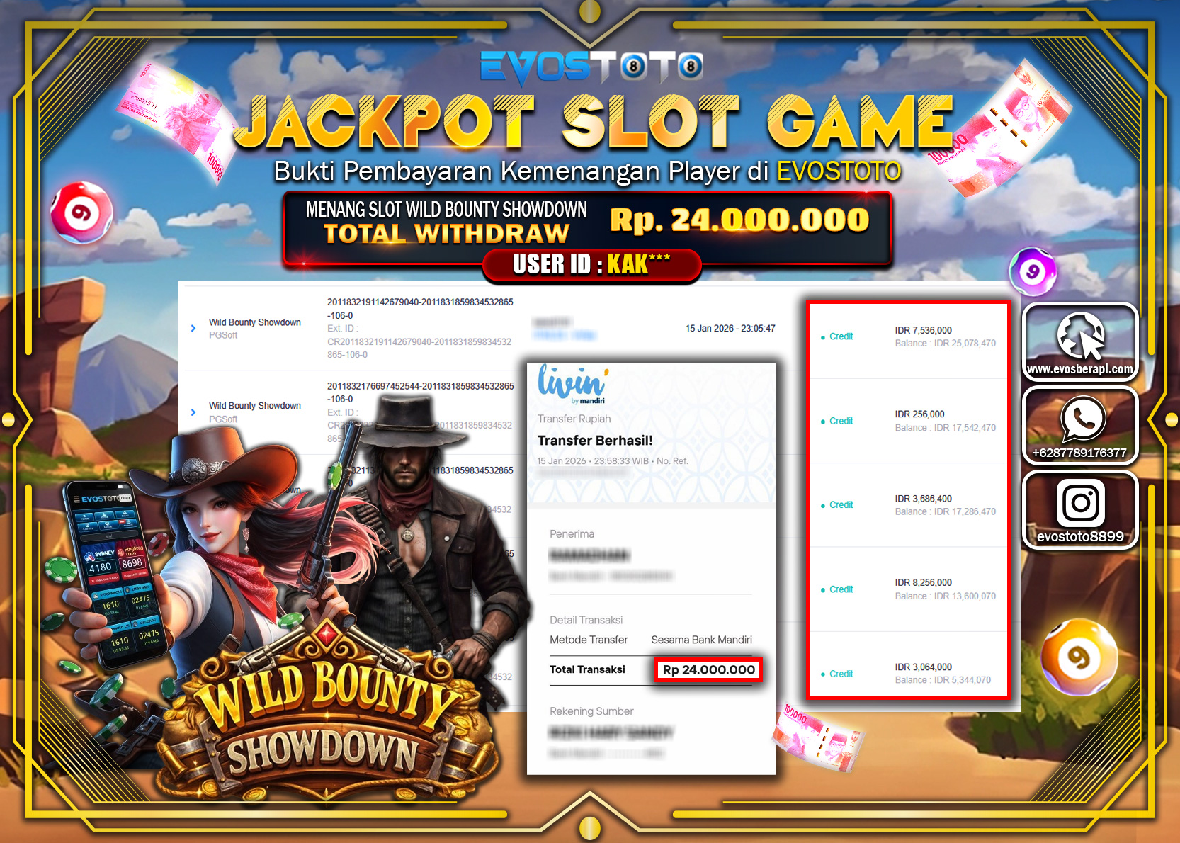 PEMBAYARAN JACKPOT SLOT WILD BOUNTY SHOWDOWN Rp.24.000.000 DI BAYAR LANGSUNG !