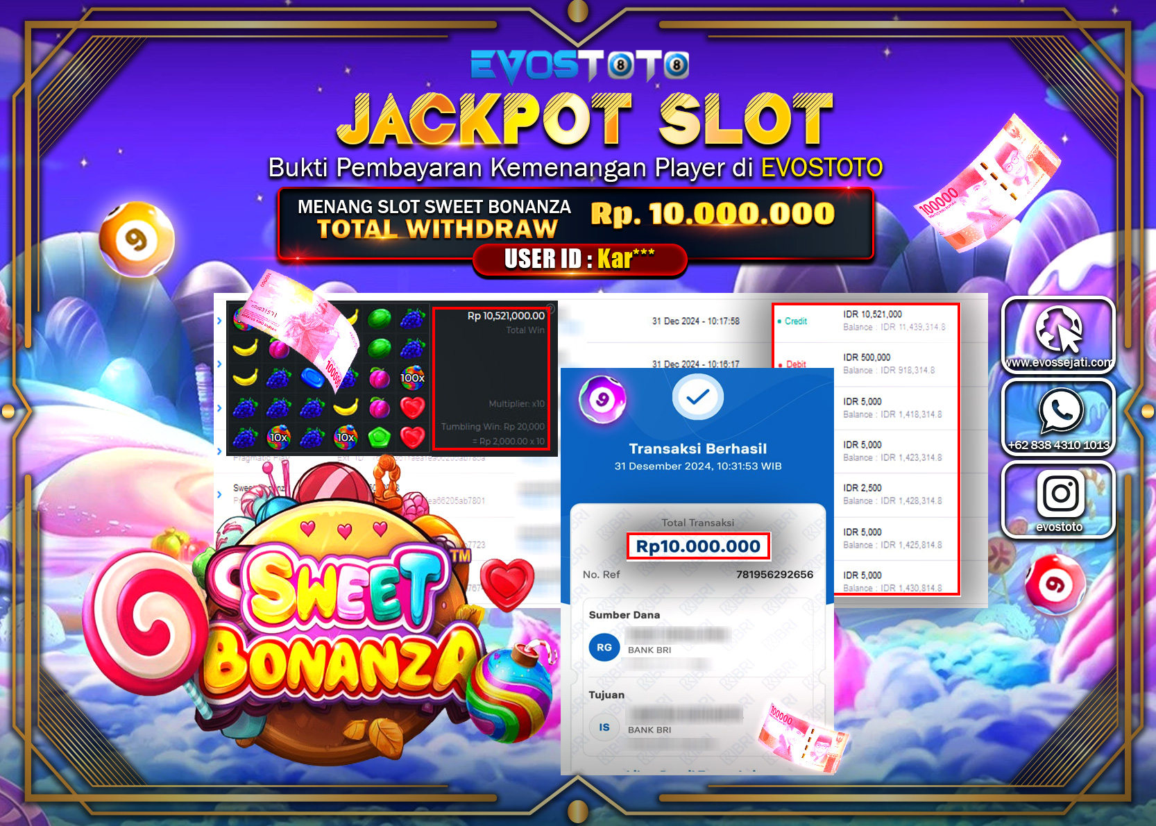 PEMBAYARAN JACKPOT SWEET BONANZA Rp.10.000.000 DI BAYAR LANGSUNG !