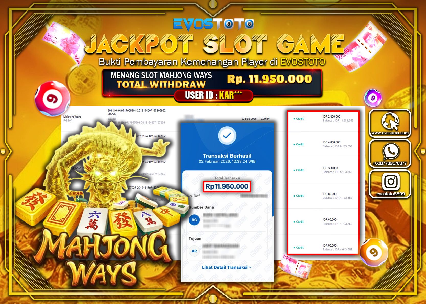 PEMBAYARAN JACKPOT SLOT MAHJONG WAYS Rp.11.950.000 DI BAYAR LANGSUNG !