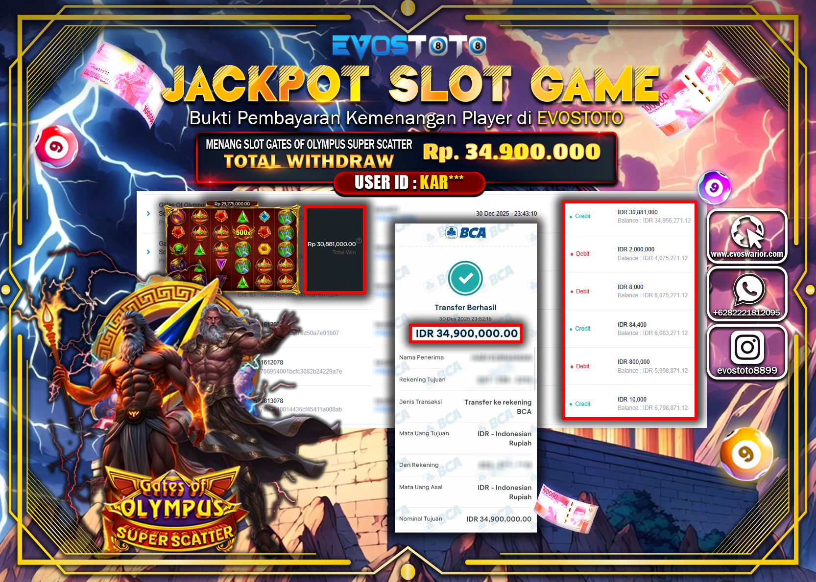 PEMBAYARAN JACKPOT SLOT GATES OF OLYMPUS SUPER SCATTER Rp.34.900.000 DI BAYAR LANGSUNG !