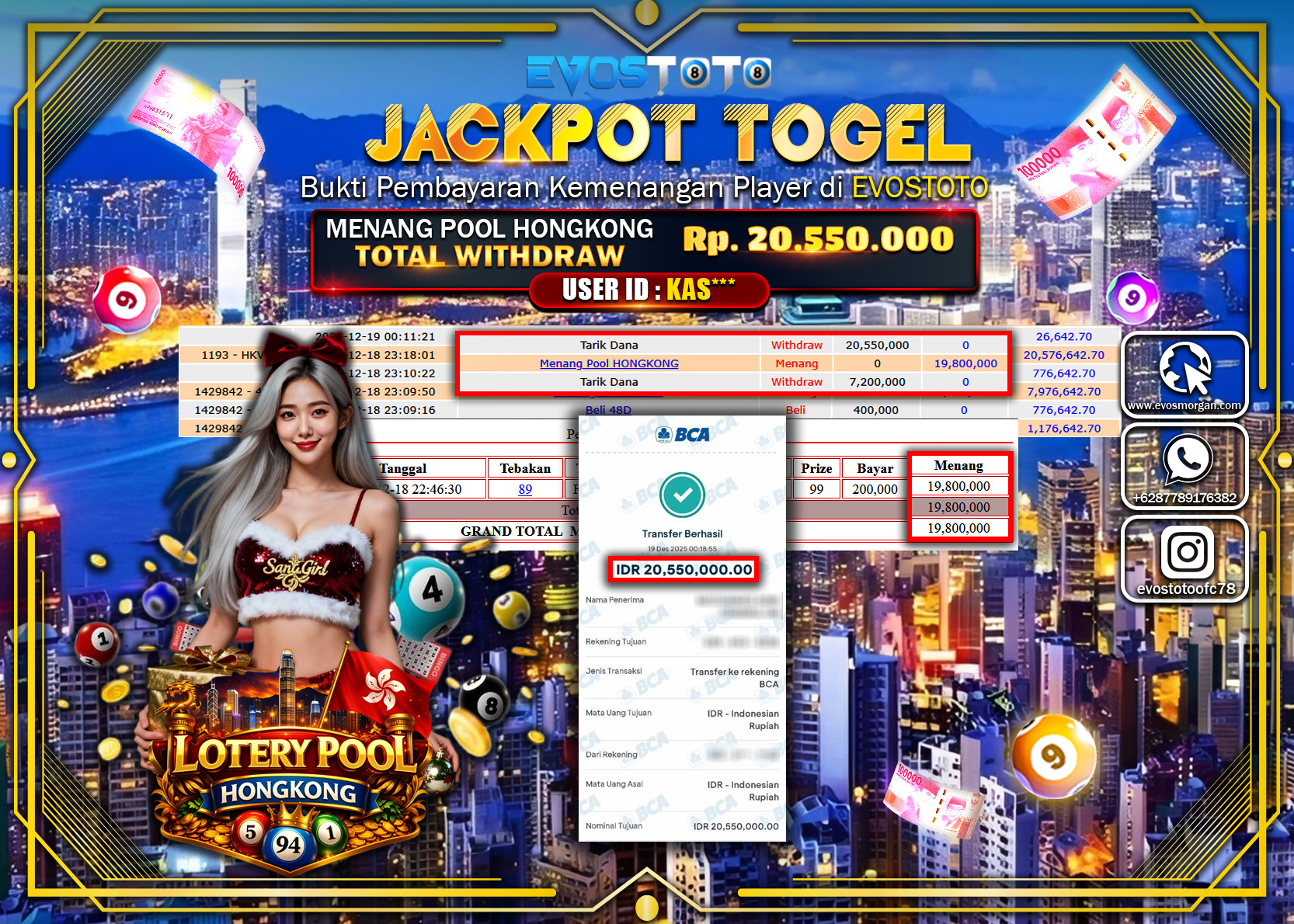 PEMBAYARAN JACKPOT TOGEL POOL HONGKONG Rp.20.550.000 DI BAYAR LANGSUNG !