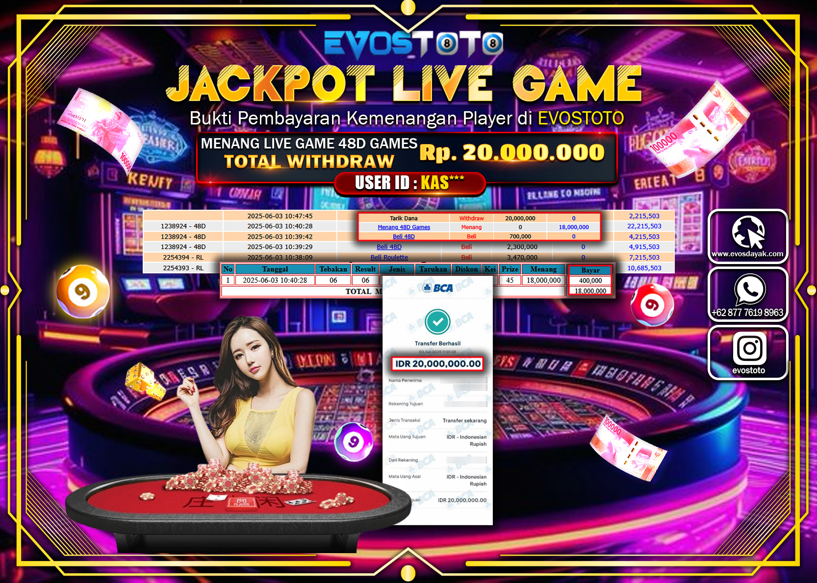 PEMBAYARAN JACKPOT LIVE GAME 48D GAMES Rp20.000.000 DI BAYAR LANGSUNG !