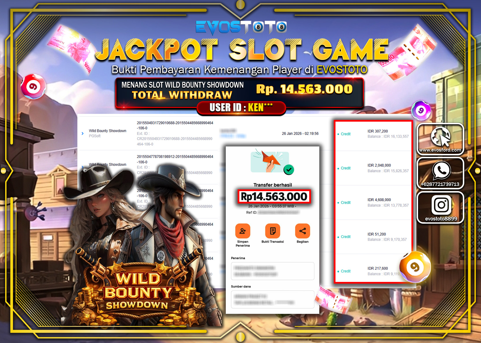 PEMBAYARAN JACKPOT SLOT WILD BOUNTY SHOWDOWN  Rp.14.563.000 DI BAYAR LANGSUNG !