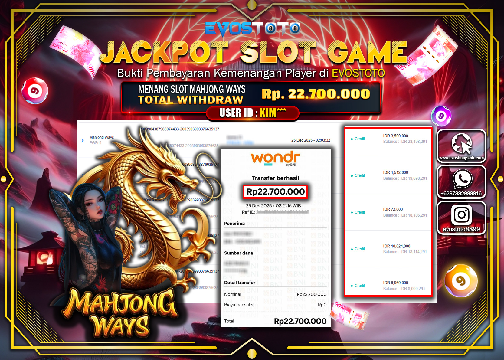 PEMBAYARAN JACKPOT SLOT MAHJONG WAYS Rp.22.700.000 DI BAYAR LANGSUNG !