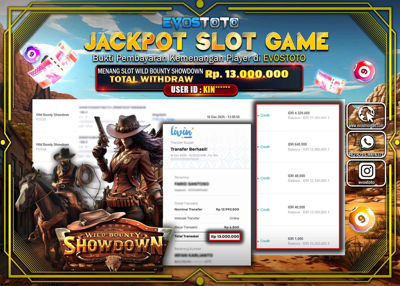 PEMBAYARAN JACKPOT SLOT WILD BOUNTY SHOWDOWN Rp.13.000.000 DI BAYAR LANGSUNG !