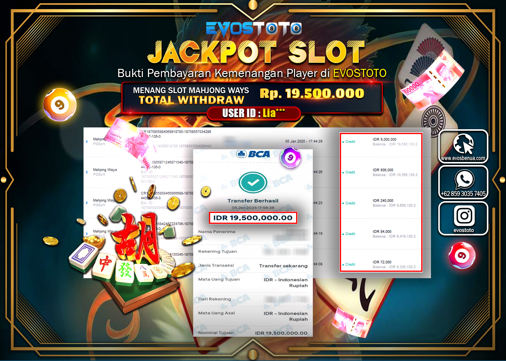 PEMBAYARAN JACKPOT SLOT MAHJONG WAYS Rp.19.500.000 DI BAYAR LANGSUNG !
