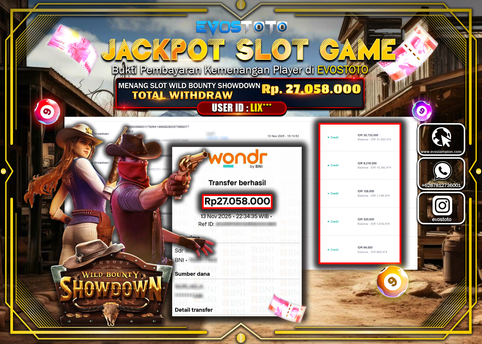 PEMBAYARAN JACKPOT SLOT WILD BOUNTY SHOWDOWN Rp20.000.000 DI BAYAR LANGSUNG !