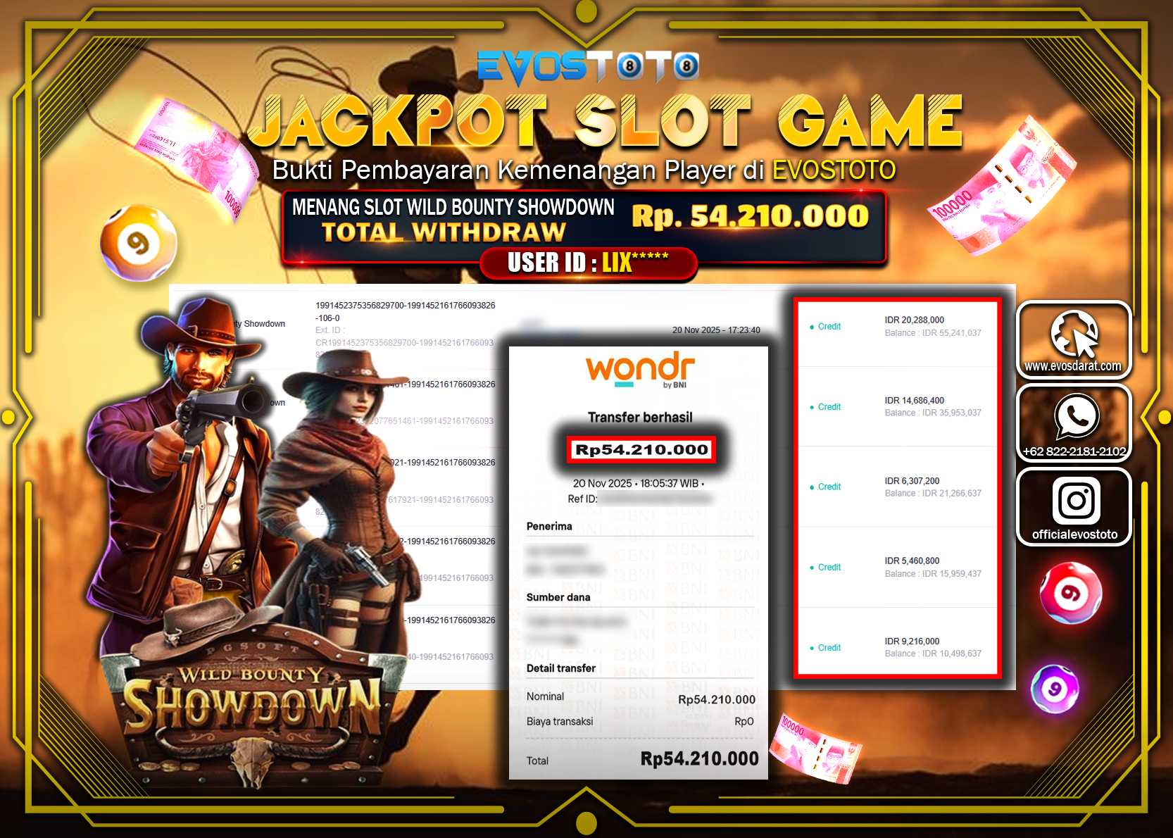 PEMBAYARAN JACKPOT SLOT WILD BOUNTY SHOWDOWN  Rp54.210.000 DI BAYAR LANGSUNG !
