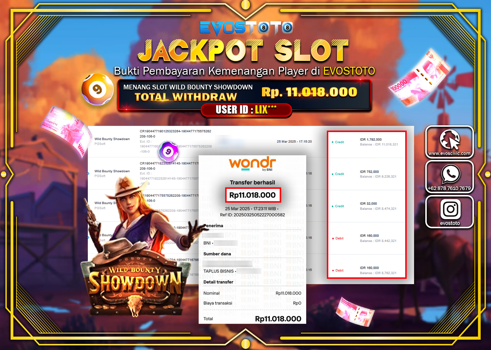 PEMBAYARAN JACKPOT SLOT WILD BOUNTY SHOWDOWN Rp. 11.018.000 DI BAYAR LANGSUNG !