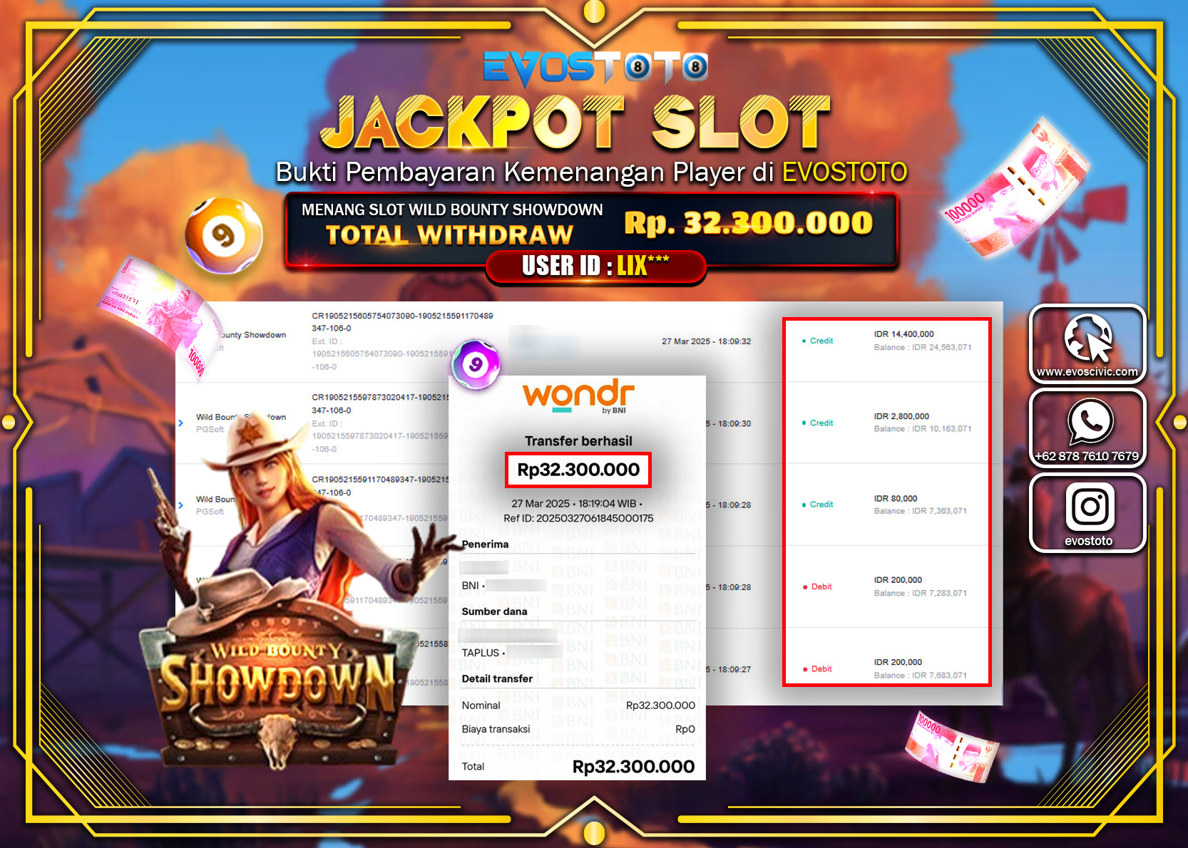 PEMBAYARAN JACKPOT SLOT WILD BOUNTY SHOWDOWN Rp.32.300.000 DI BAYAR LANGSUNG !