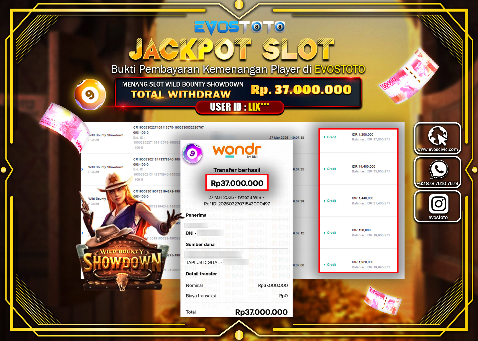 PEMBAYARAN JACKPOT SLOT WILD BOUNTY SHOWDOWN Rp.37.000.000 DI BAYAR LANGSUNG !
