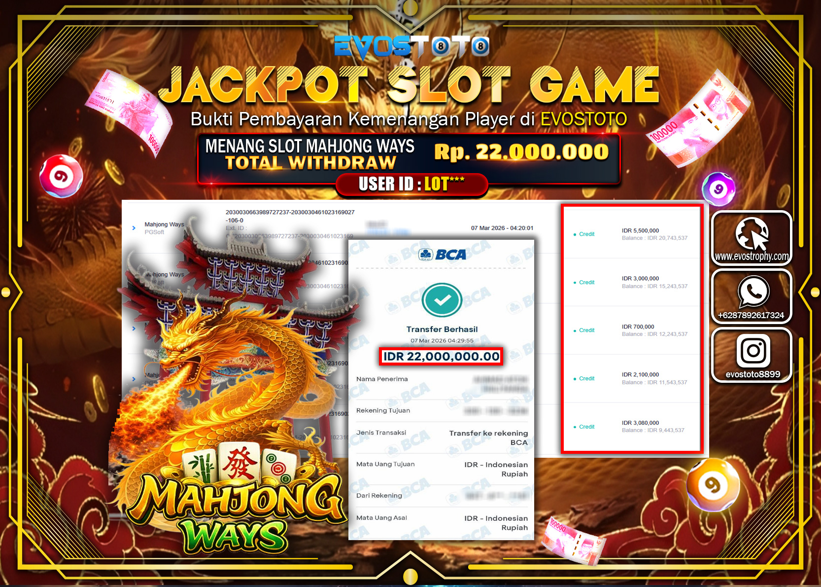 PEMBAYARAN JACKPOT SLOT MAHJONG WAYS Rp.22.000.000 DI BAYAR LANGSUNG !