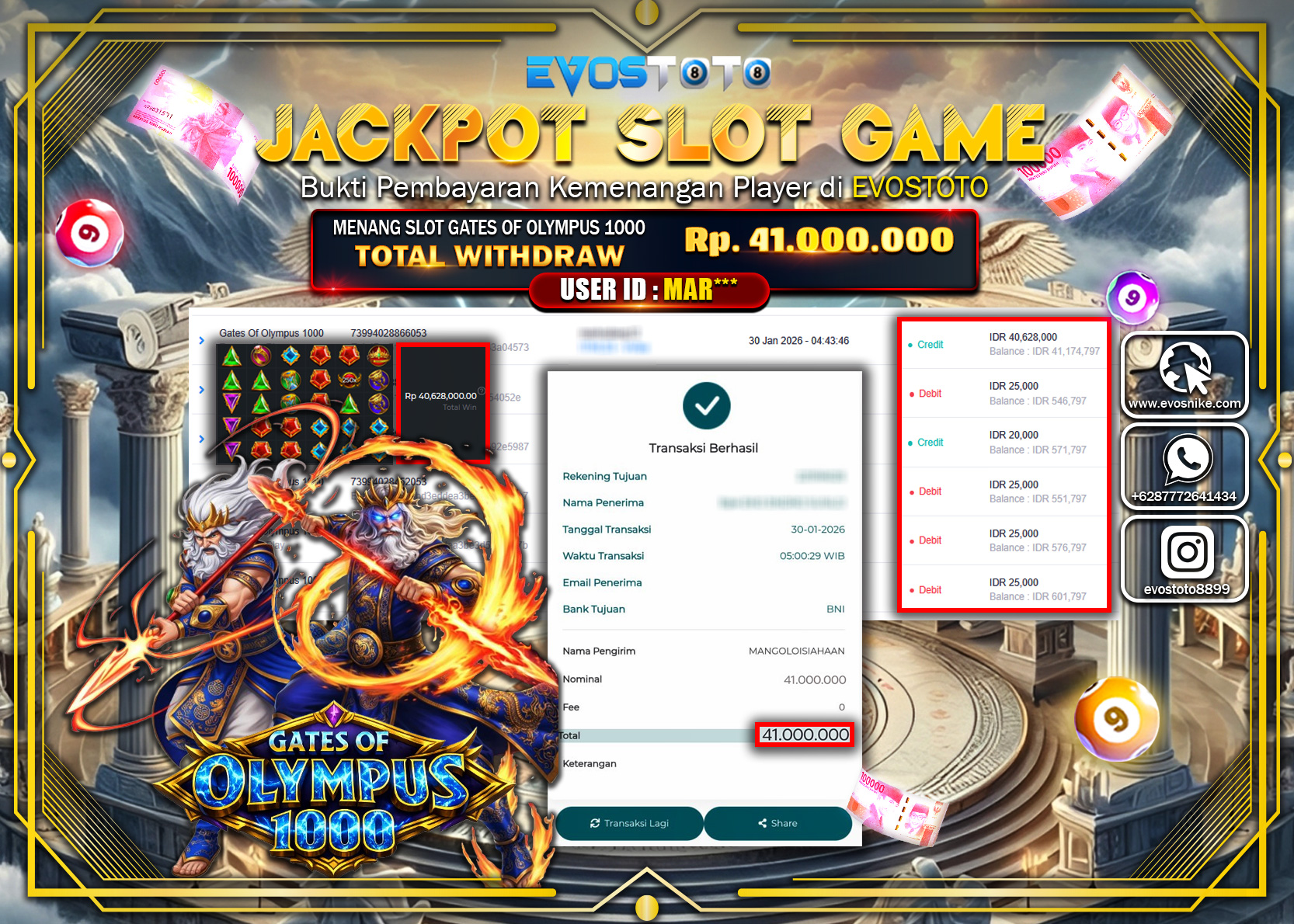 PEMBAYARAN JACKPOT SLOT GATES OF OLYMPUS 1000 Rp.41.000.000 DI BAYAR LANGSUNG !