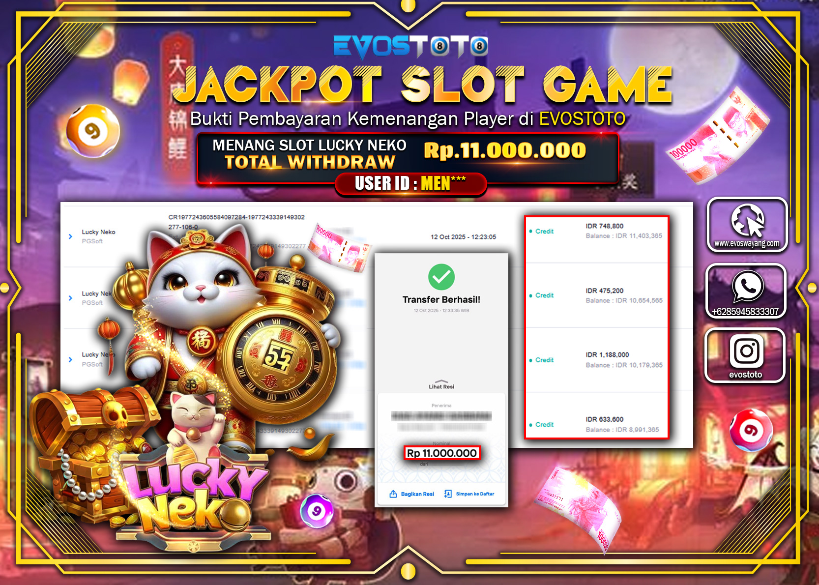 PEMBAYARAN JACKPOT SLOT LUCKY NEKO  Rp11.000.000 DI BAYAR LANGSUNG !