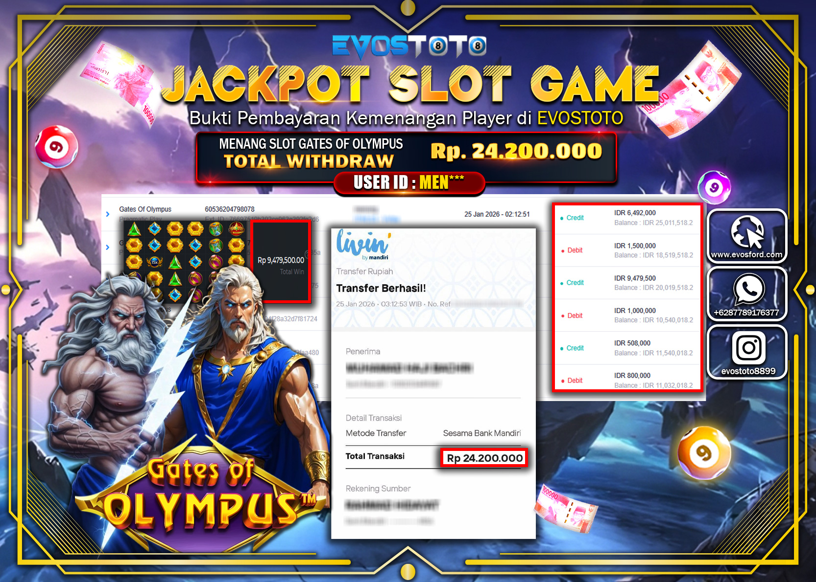 PEMBAYARAN JACKPOT SLOT GATES OF OLYMPUS Rp.24.200.000 DI BAYAR LANGSUNG !