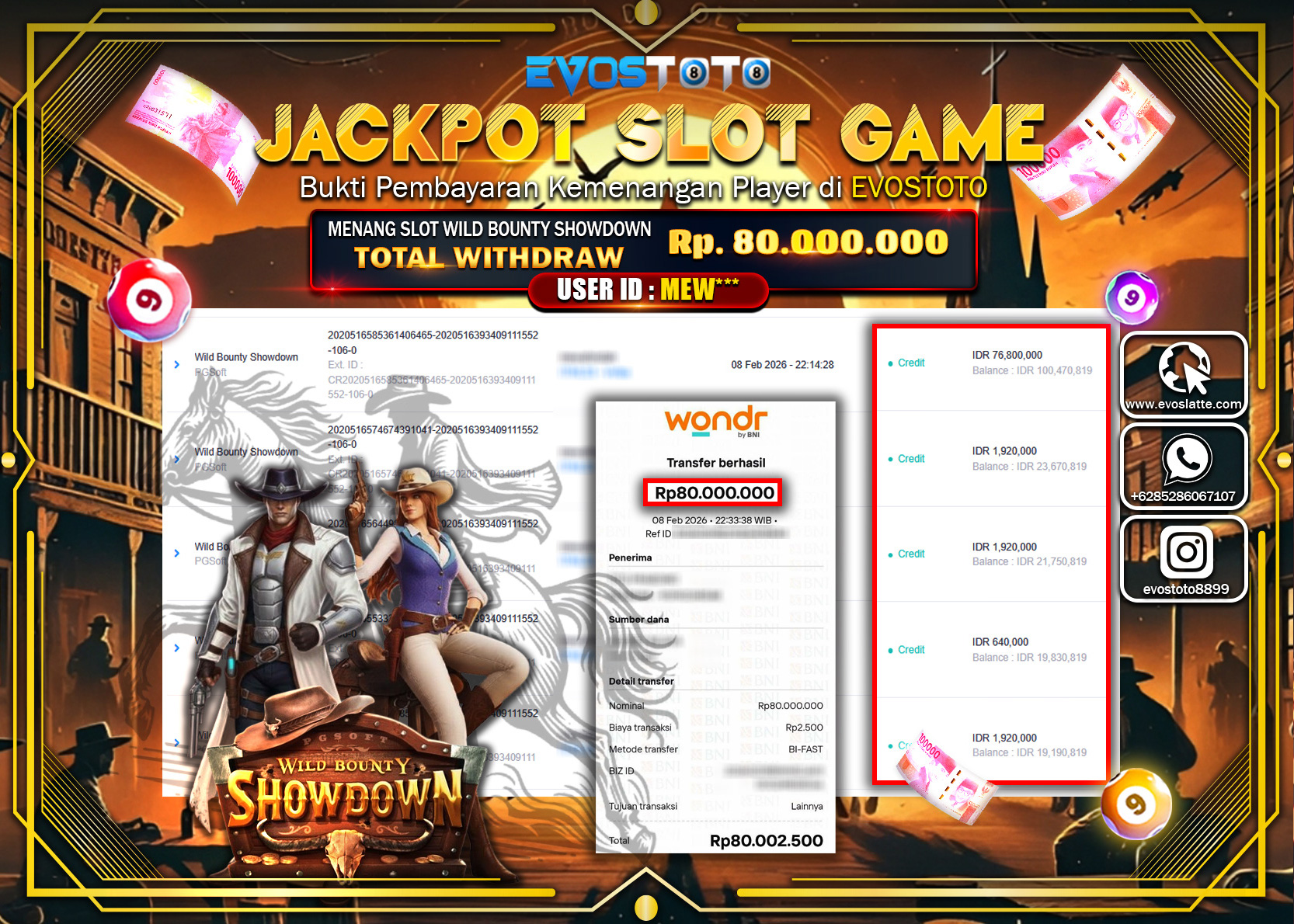 PEMBAYARAN JACKPOT SLOT WILD BOUNTY SHOWDOWN Rp.80.000.000 DI BAYAR LANGSUNG !