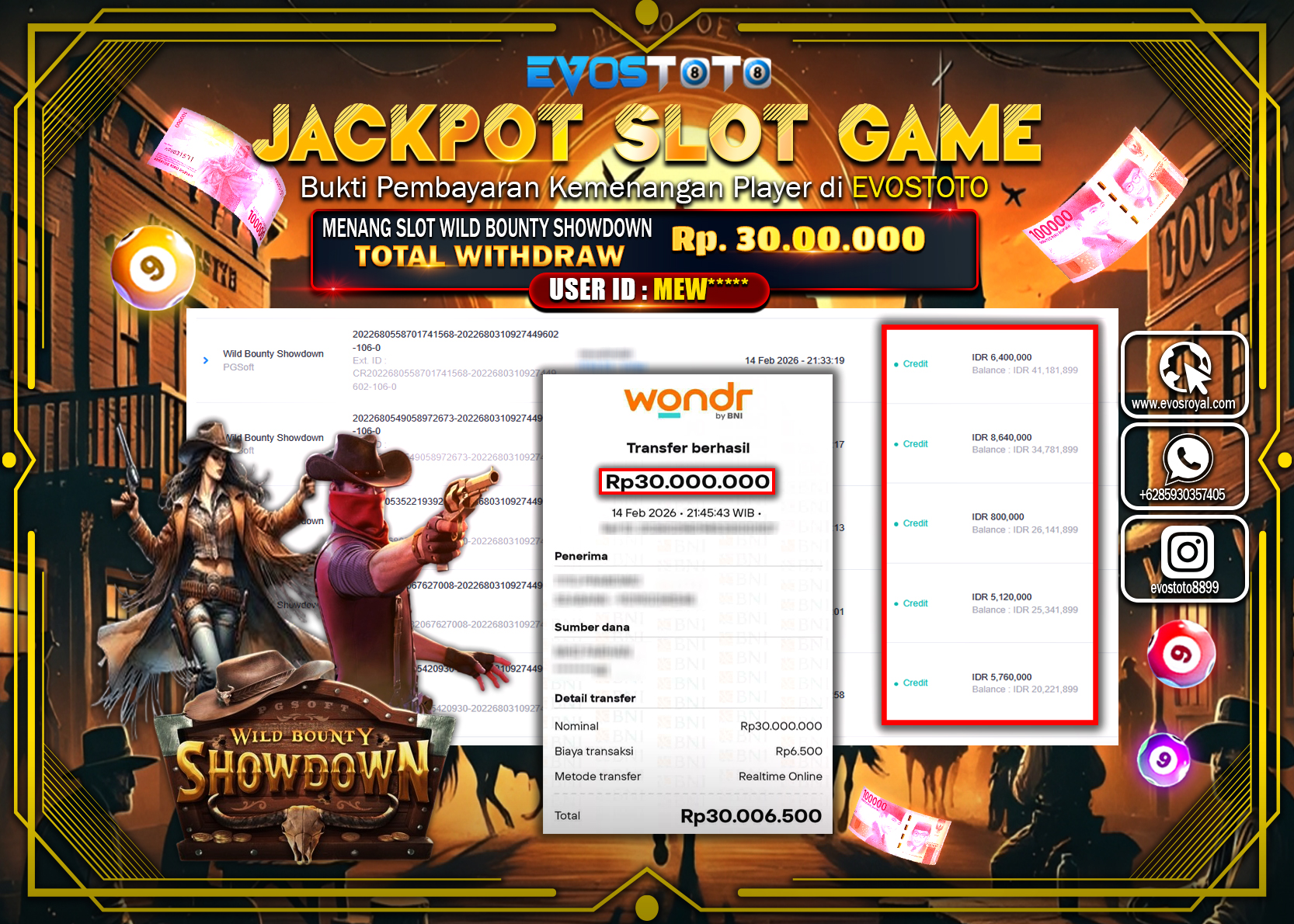 PEMBAYARAN JACKPOT SLOT WILD BOUNTY SHOWDOWN Rp.30.000.000 DI BAYAR LANGSUNG !