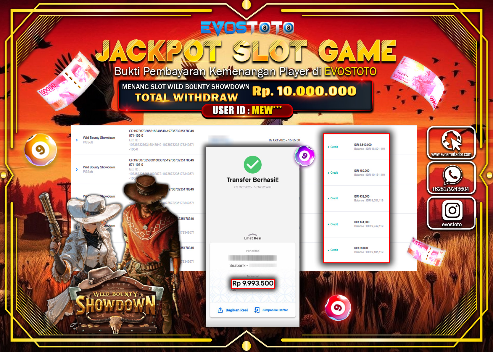 PEMBAYARAN JACKPOT SLOT WILD BOUNTY SHOWDOWN  Rp10.000.000 DI BAYAR LANGSUNG !