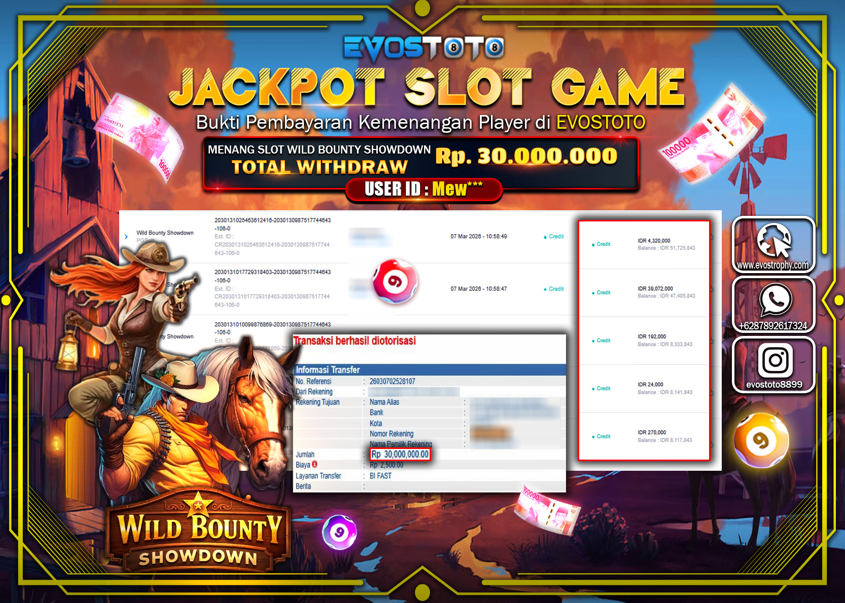 PEMBAYARAN JACKPOT SLOT WILD BOUNTY SHOWDOWN  Rp.30.000.000 DI BAYAR LANGSUNG !