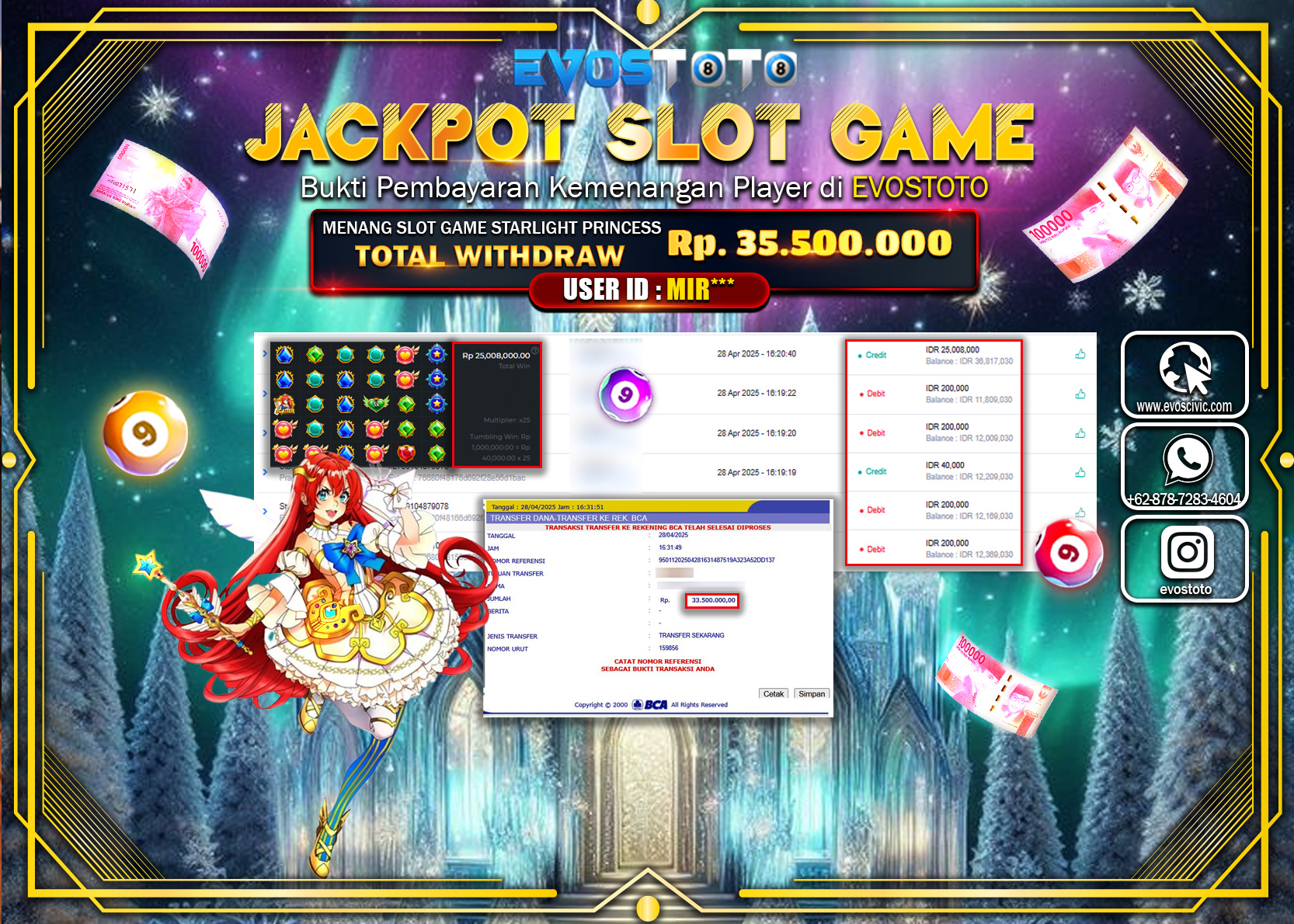 PEMBAYARAN JACKPOT SLOT STARLIGHT PRINCESS Rp.35.500.000 DI BAYAR LANGSUNG !