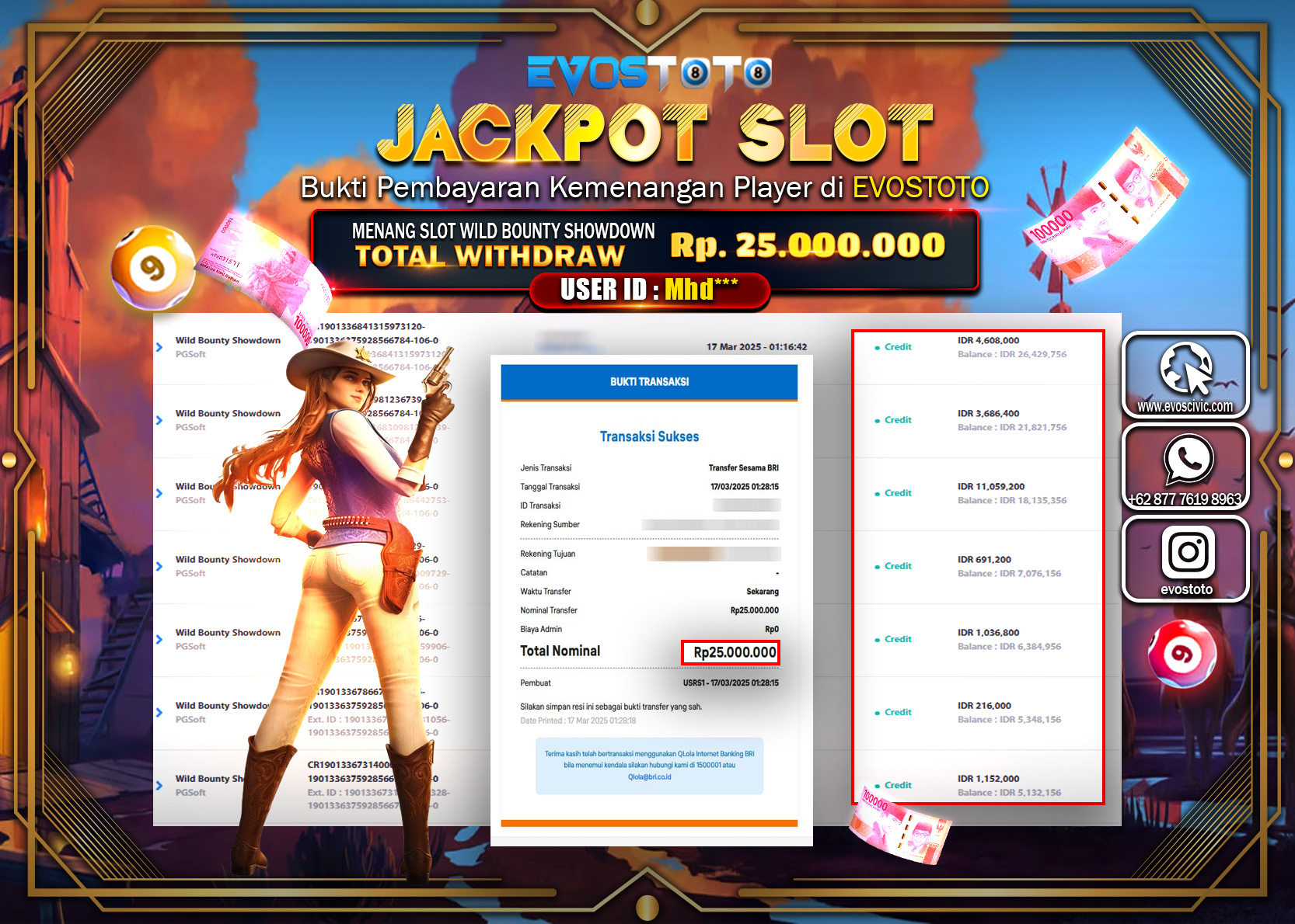 PEMBAYARAN JACKPOT SLOT WILD BOUNTY SHOWDOWN Rp.25.000.000 DI BAYAR LANGSUNG !