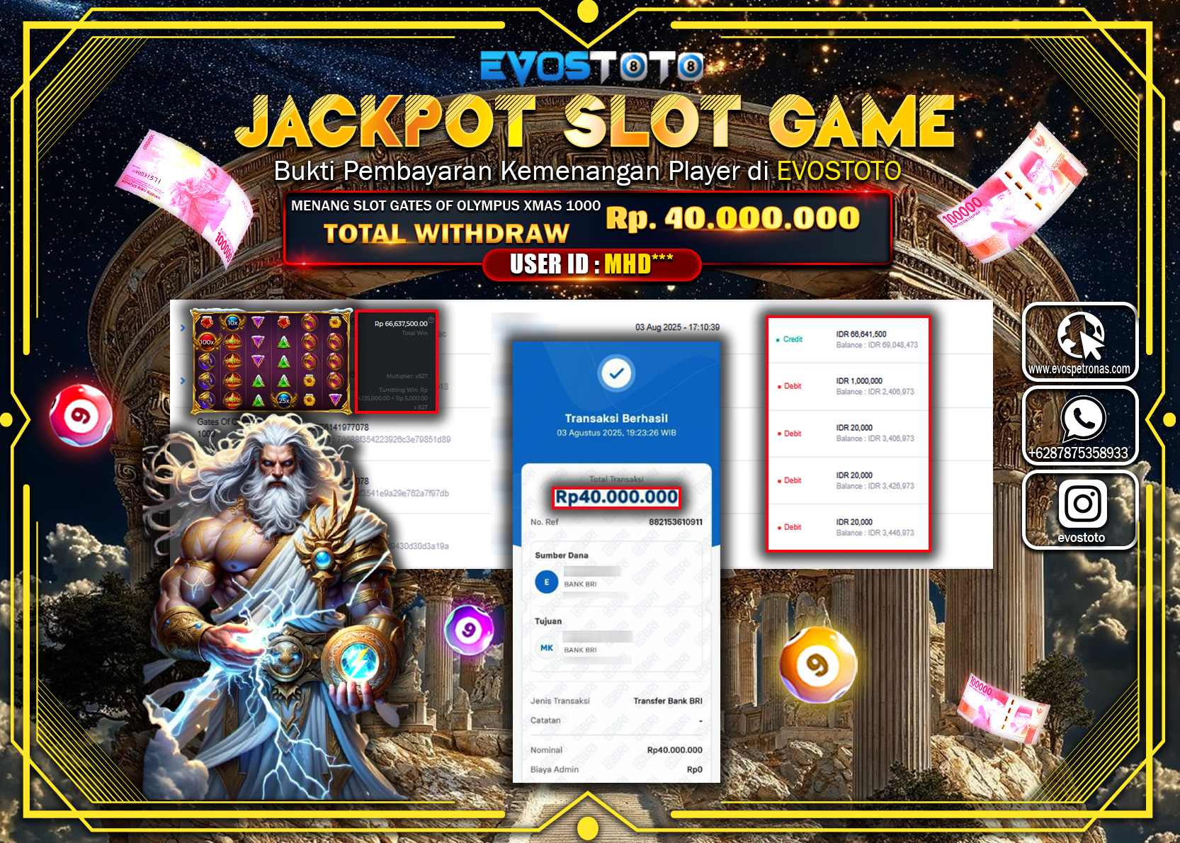 PEMBAYARAN JACKPOT SLOT GATES OF OLYMPUS XMASS 1000 Rp40.000.000 DI BAYAR LANGSUNG !