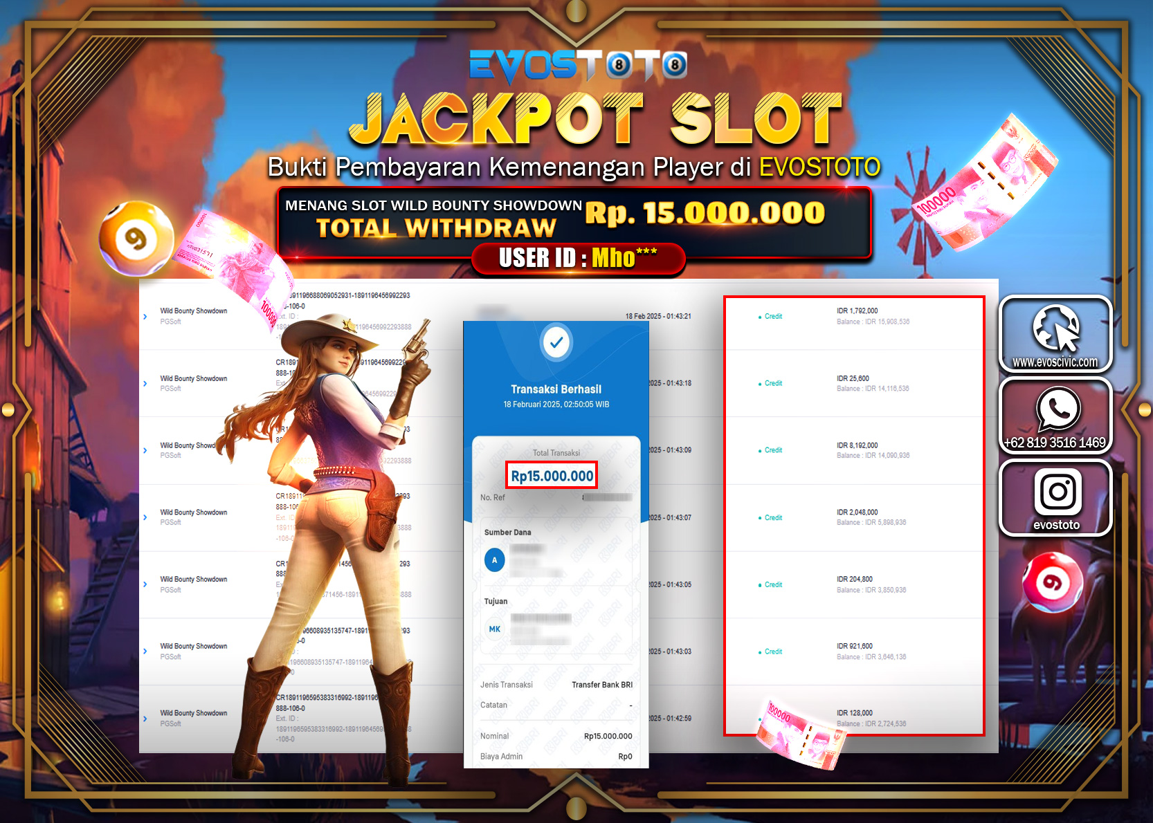 PEMBAYARAN JACKPOT SLOT WILD BOUNTY SHOWDOWN Rp.15.000.000 DI BAYAR LANGSUNG !