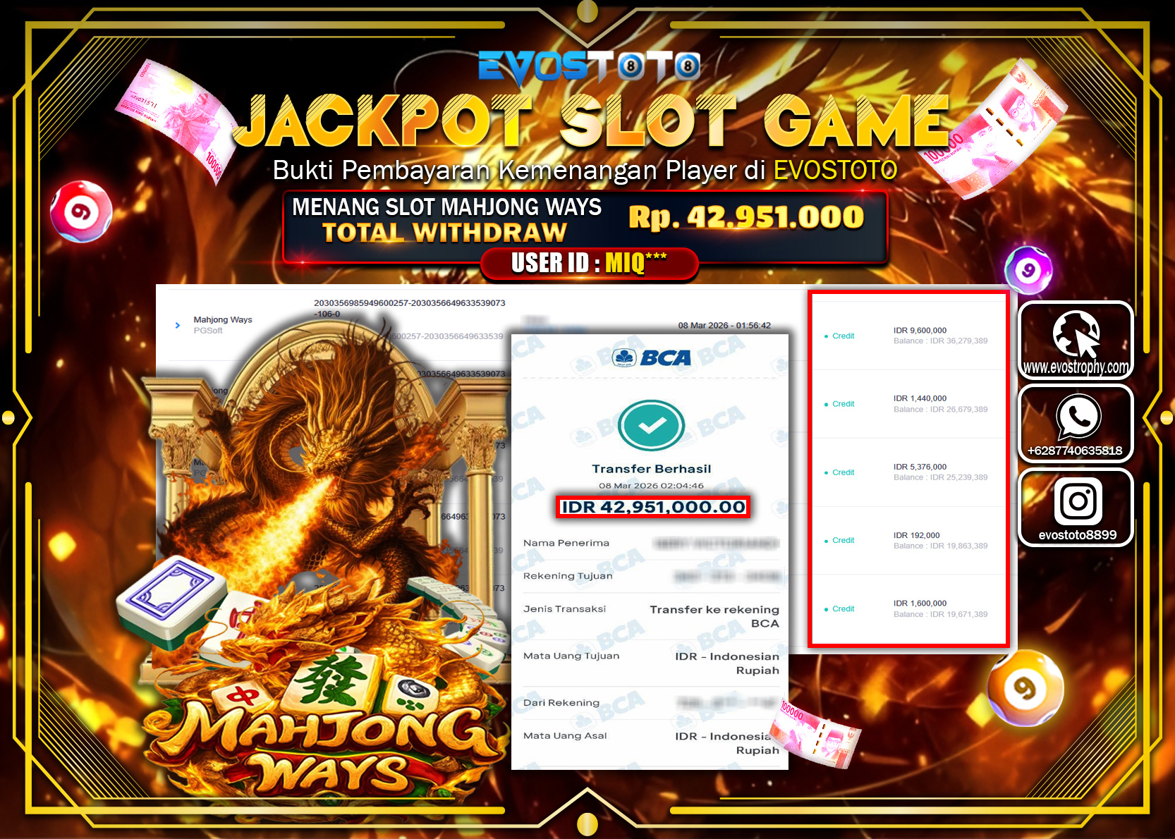 PEMBAYARAN JACKPOT SLOT MAHJONG WAYS Rp.42.951.000 DI BAYAR LANGSUNG !