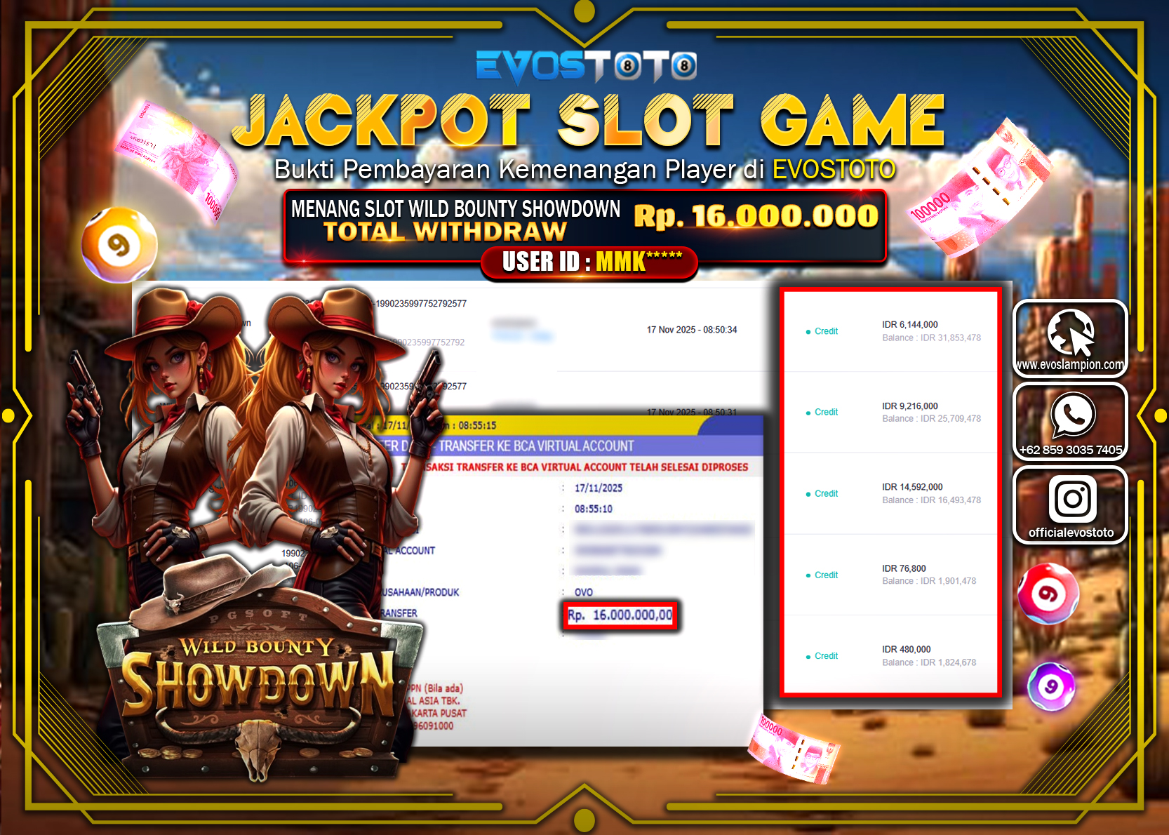 PEMBAYARAN JACKPOT SLOT WILD BOUNTY SHOWDOWN Rp16.000.000 DI BAYAR LANGSUNG !