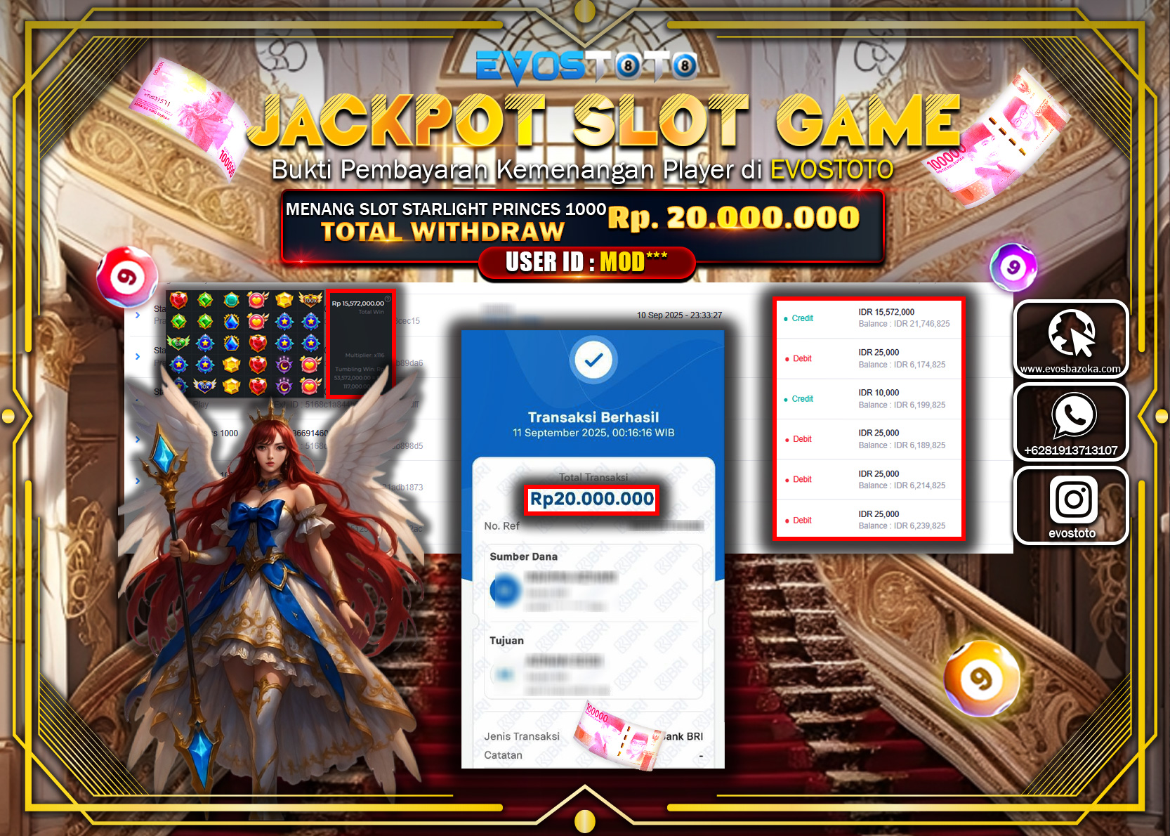 PEMBAYARAN JACKPOT SLOT STARLIGHT PRINCESS 1000 Rp20.000.000 DI BAYAR LANGSUNG !