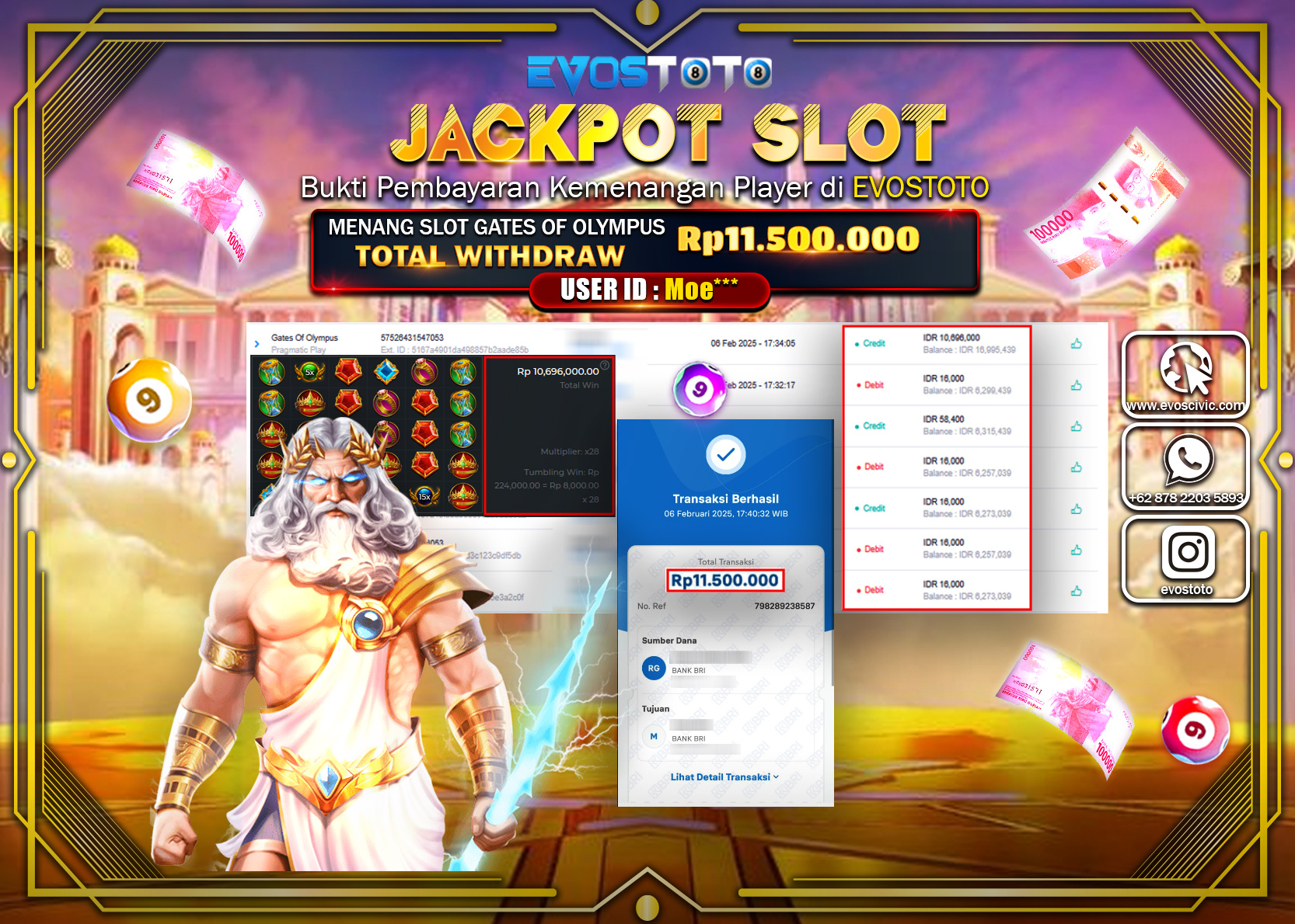 PEMBAYARAN JACKPOT SLOT GATES OF OLYMPUS Rp.11.500.000 DI BAYAR LANGSUNG !