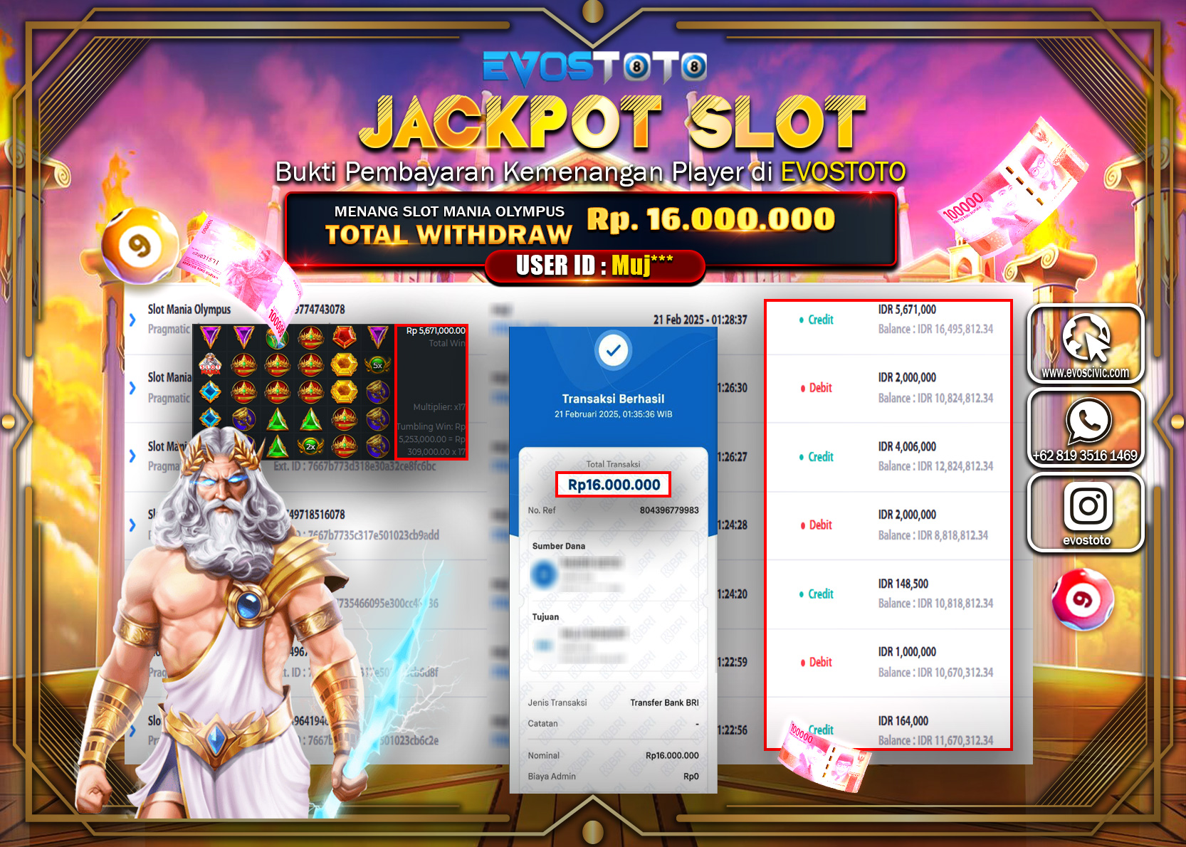 PEMBAYARAN JACKPOT SLOT MANIA Rp.16.000.000 DI BAYAR LANGSUNG !