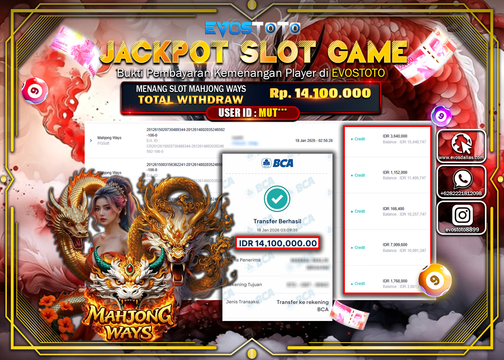 PEMBAYARAN JACKPOT SLOT MAHJONG WAYS Rp.14.100.000 DI BAYAR LANGSUNG !