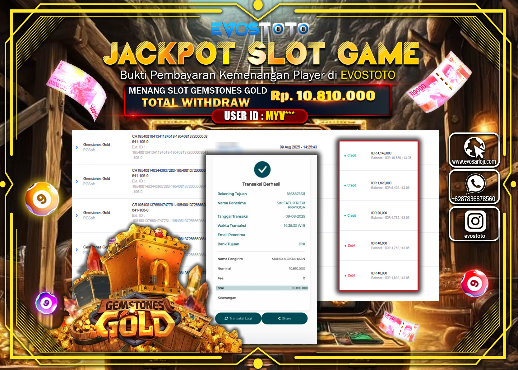 PEMBAYARAN JACKPOT SLOT SLOT GAMESTONES GOLD Rp10.810.000 DI BAYAR LANGSUNG !