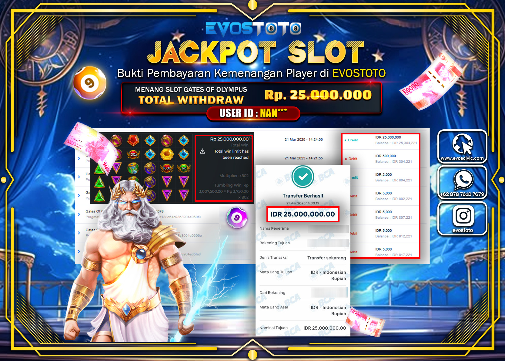 PEMBAYARAN JACKPOT SLOT GATES OF OLYMPUS Rp.25.000.000 DI BAYAR LANGSUNG !
