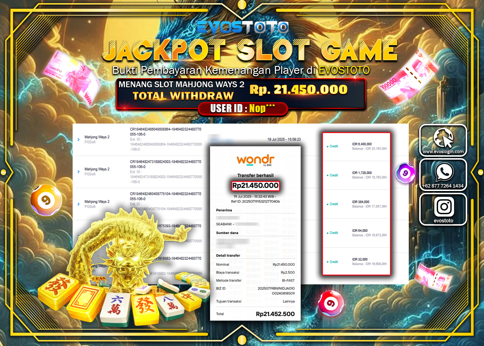 PEMBAYARAN JACKPOT SLOT MAHJONG WAYS 2 RP21.450.000 DI BAYAR LANGSUNG !