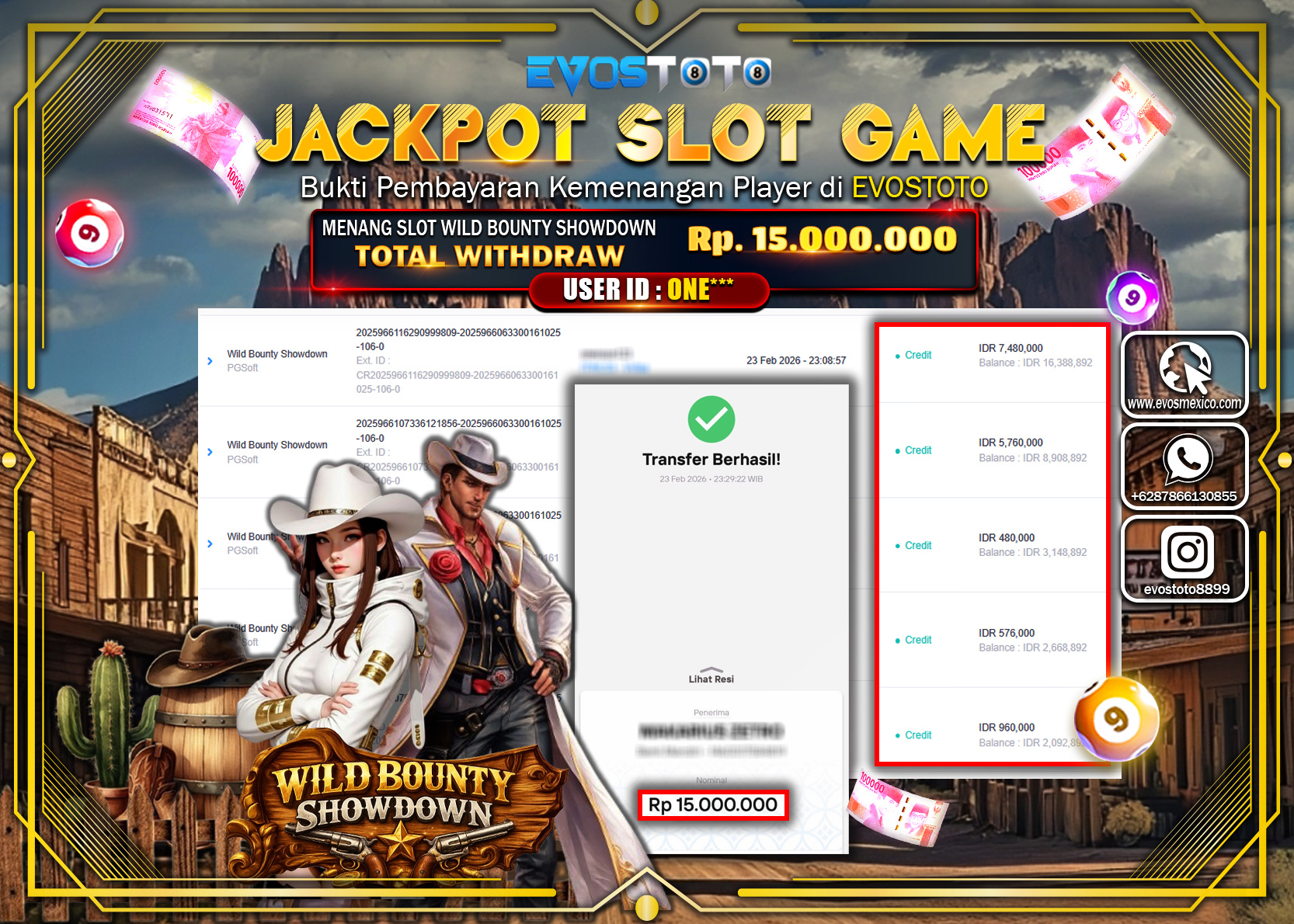 PEMBAYARAN JACKPOT SLOT WILD BOUNTY SHOWDOWN Rp.15.000.000 DI BAYAR LANGSUNG !