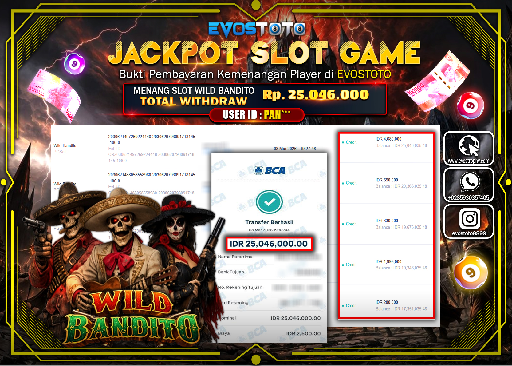 PEMBAYARAN JACKPOT SLOT WILD BANDITO  Rp.25.046.000 DI BAYAR LANGSUNG !