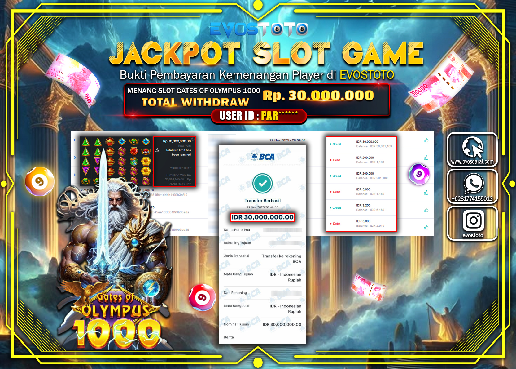 PEMBAYARAN JACKPOT SLOT GAME Rp.30.000.000 DI BAYAR LANGSUNG !