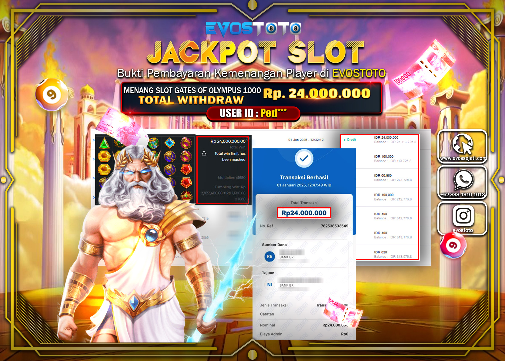 PEMBAYARAN JACKPOT SLOT GATES OF OLMYPUS 1000 Rp.24.000.000 DI BAYAR LANGSUNG !